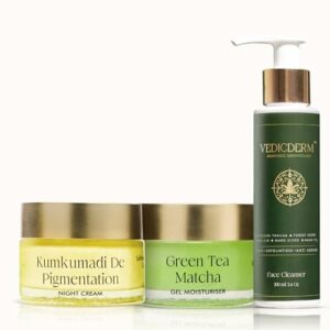Vedicderm Rāsa Radiance Kit – Ayurvedic 3-Step Ritual for Pigmentation, Glowing Skin & Even Tone